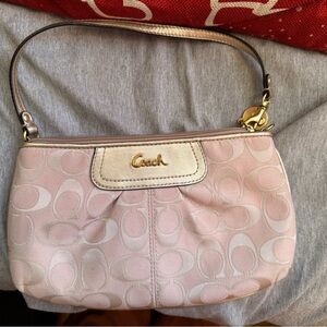 Coach Light Pink Signature Wristlet